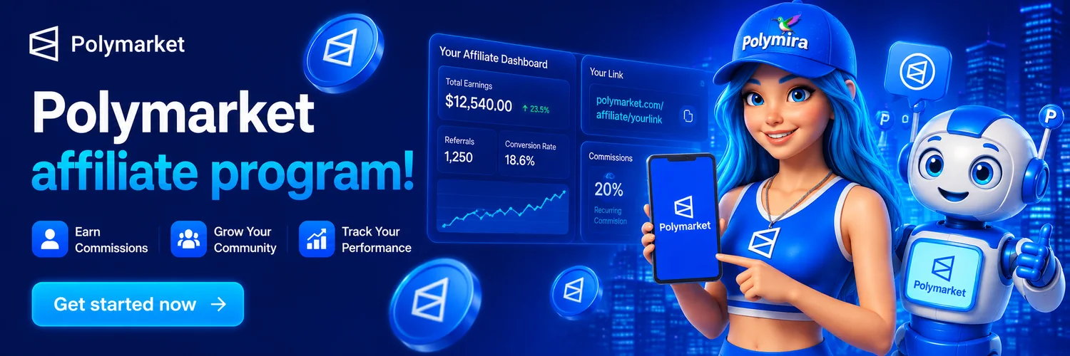 Polymarket affiliate program - earn a share of trading fees from referred traders